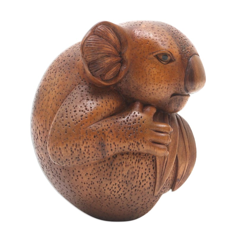 Novica Handmade Hungry Koala Wood Statuette