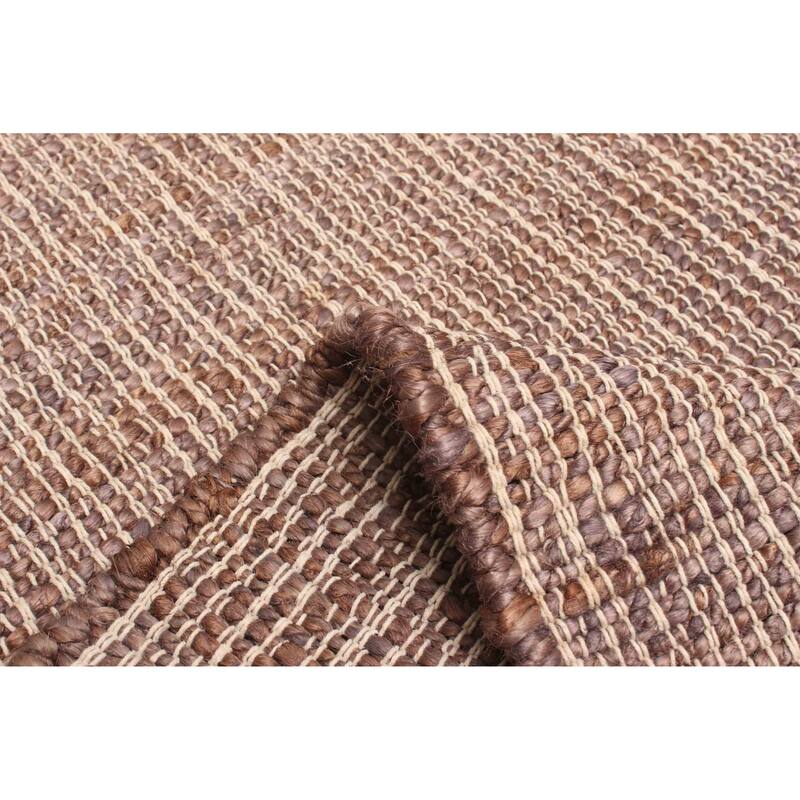 ECARPETGALLERY Flat-Weave Palas Denizli Dark Brown Jute Kilim - 5'4 x 7'4