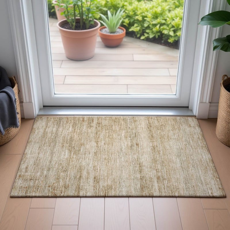 Machine Washable Indoor/Outdoor Watercolor Ombre Chantille Rug