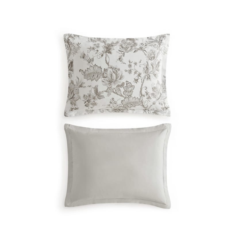 Martha Stewart Avery Floral Cotton Grey Comforter Set