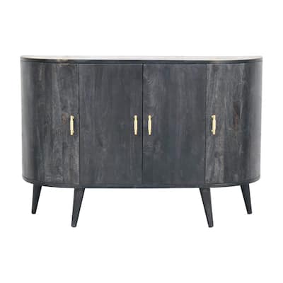 Artisan Furniture Solid Wood Ash Black T-Bar Quad Cabinet