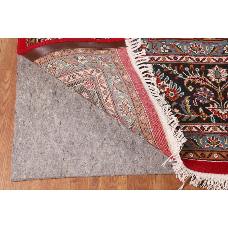 Medallion / Floral Red Kashan Turkish Area Rug Machine Made Carpet - 9'9" x 12'11"