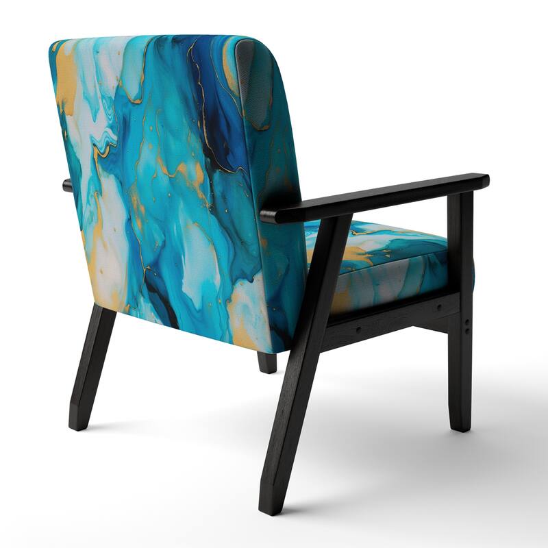Designart "Segment Layers of Marbled Rock" Upholstered Fractals Accent Chair and Arm Chair