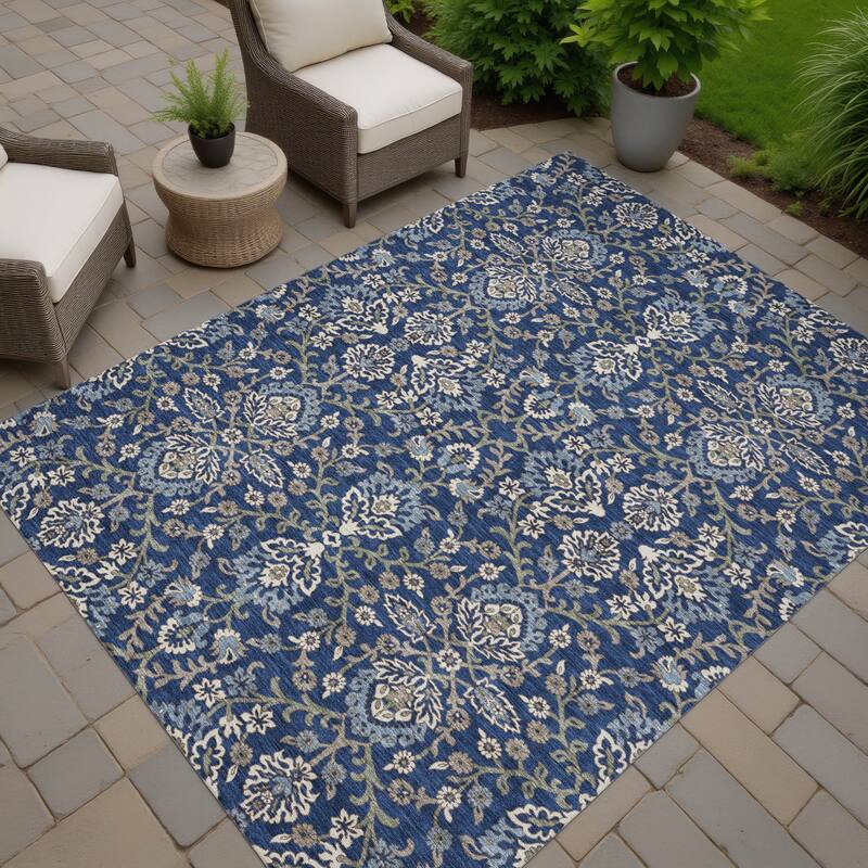 Machine Washable Indoor/ Outdoor Traditional Hartman Chantille Rug