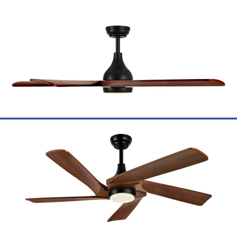 52" Ceiling Fan Lights With Remote Control and 5 Solid Wood Blades