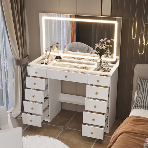 modern glass dressing table Transform your morning routine with a fitted dressing table that feels as good as it looks. Our client wanted a sleek, modern dressing area with plenty of storage and soft lighting to