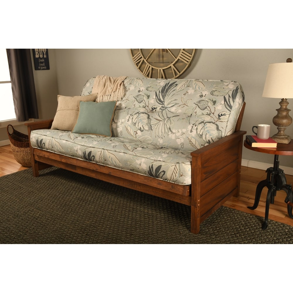 Somette Lexington Full-size Futon Set in Weathered Brown Finish with Mattress