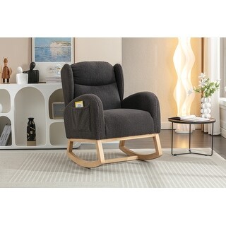 Modern Teddy Fabric Rocking Chair With Packet Wood Legs - Bed Bath ...