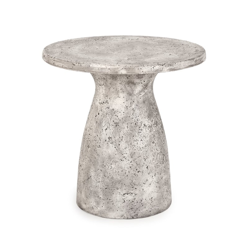 Classic Home Collins 16" Round Concrete Outdoor Accent Table - 16Wx16Dx18H