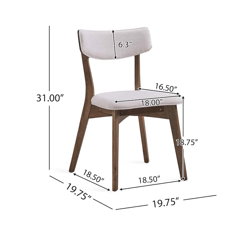 Chazz Mid-Century Modern Upholstered Rubberwood Dining Chairs (Set of 2) by Christopher Knight Home