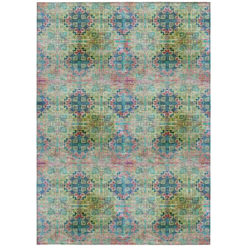 Alnalu Botanic Elegance Weather Resistant Versatile Elegance Runner Outdoor Rug