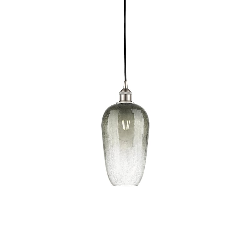 Innovations Lighting 616-1P-15-7 Brookhaven Flute Pendant Brookhaven - Brushed Satin Nickel / Slate