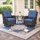 preview thumbnail 65 of 82, Gymojoy 3-Piece Rattan Wicker Rocking Swivel Chair Set with Table