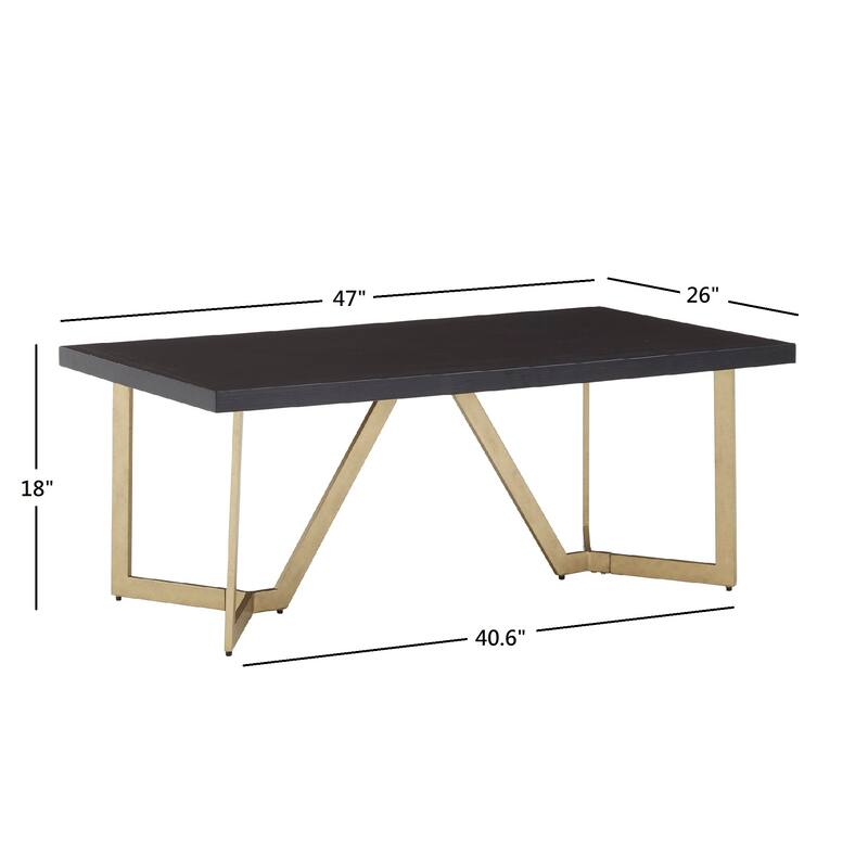 Cheyenne Black and Gold Metal Base Table Set by iNSPIRE Q Modern