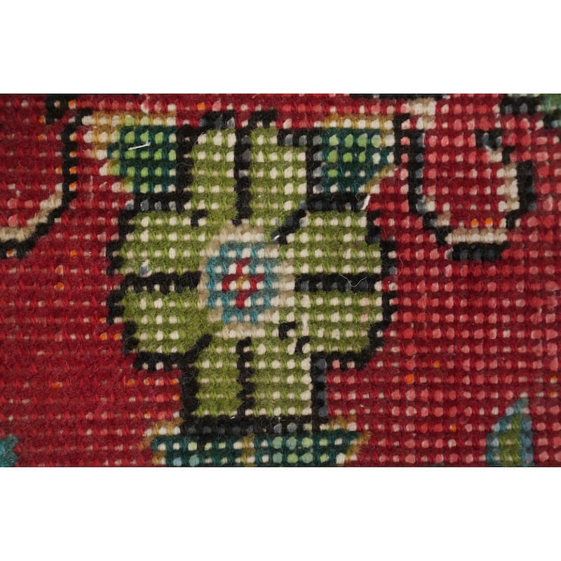 Hand Knotted Oriental 100% Wool Carpet Traditional Floral Red Tabriz Area Rug - 4' 10'' X 3' 2''