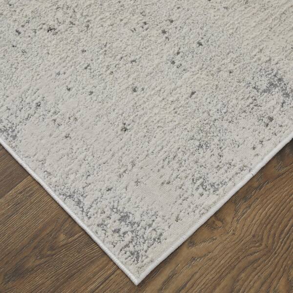 12' X 15' Ivory Gray And Black Abstract Power Loom Area Rug - 3'6 ...