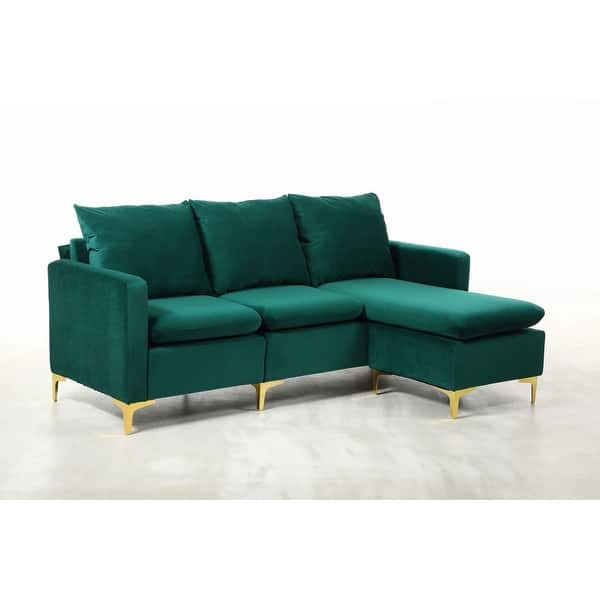 Shop Minori Modular Velvet Sectional Sofa With Pillow Back And Movable Chaise Overstock 31912467