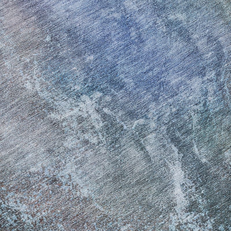 Machine Washable Indoor/ Outdoor Abstract Watercolor Chantille Rug