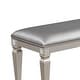preview thumbnail 3 of 4, 60 Inch Sparkling Silver Grey Faux Leather Dining Bench with Wood Frame - 60 L x 17 W x 19 H Inches