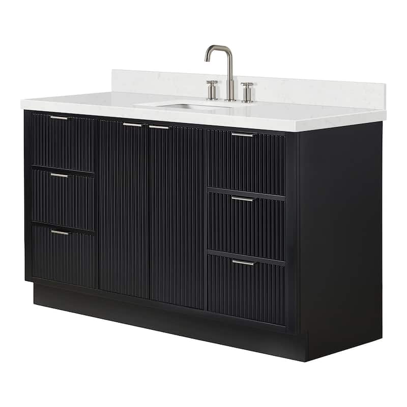 Ariel P60CQRVO Milan 60" Free Standing Single Basin Vanity Set with