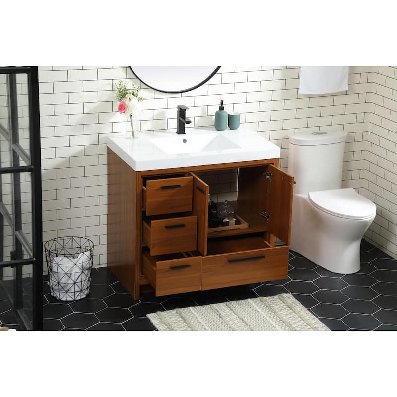 Line 36 - 48 Inch Single Bathroom Vanity - Teak - 36 Inches