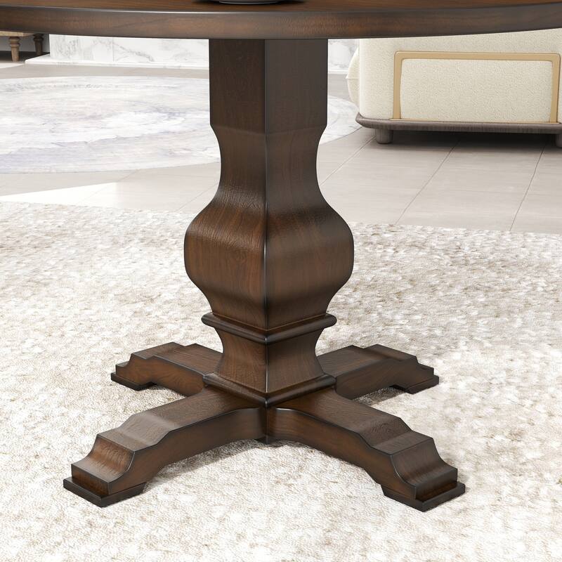 Roundhill Furniture Havre 5-Piece Pedestal Round Dining Set