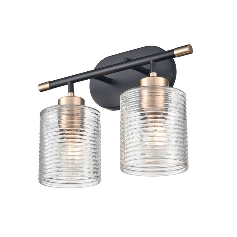 Millennium Lighting Renitta Vanity Light Fixture with Clear Ribbed Glass Shades