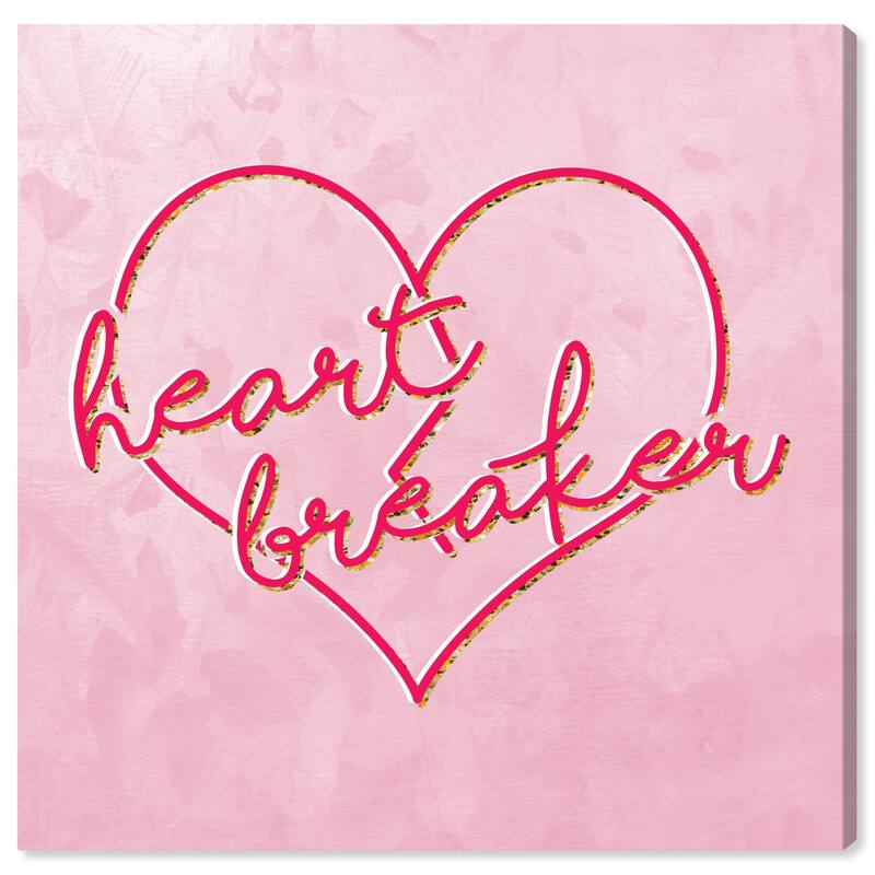 Wynwood Studio Prints Typography and Quotes Heart Breaker Pink and Bohemian & Eclectic Wall Art Canvas Print