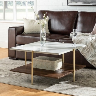 Middlebrook 32-inch Square Faux Marble Coffee Table - Bed Bath & Beyond ...