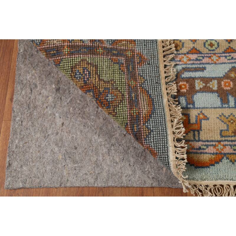 Light Blue Tribal Kazak Oriental Area Rug Handmade Wool Carpet - 8'3"x 9'11"