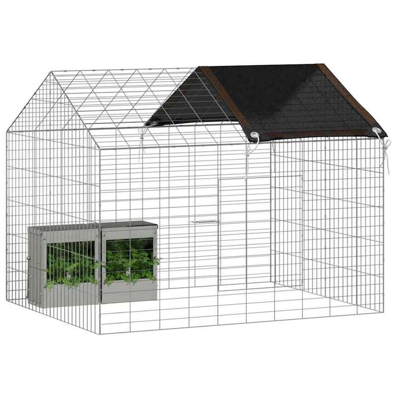 vidaXL Rabbit Cage Silver 400 x 78 x 78 cm Galvanised Steel