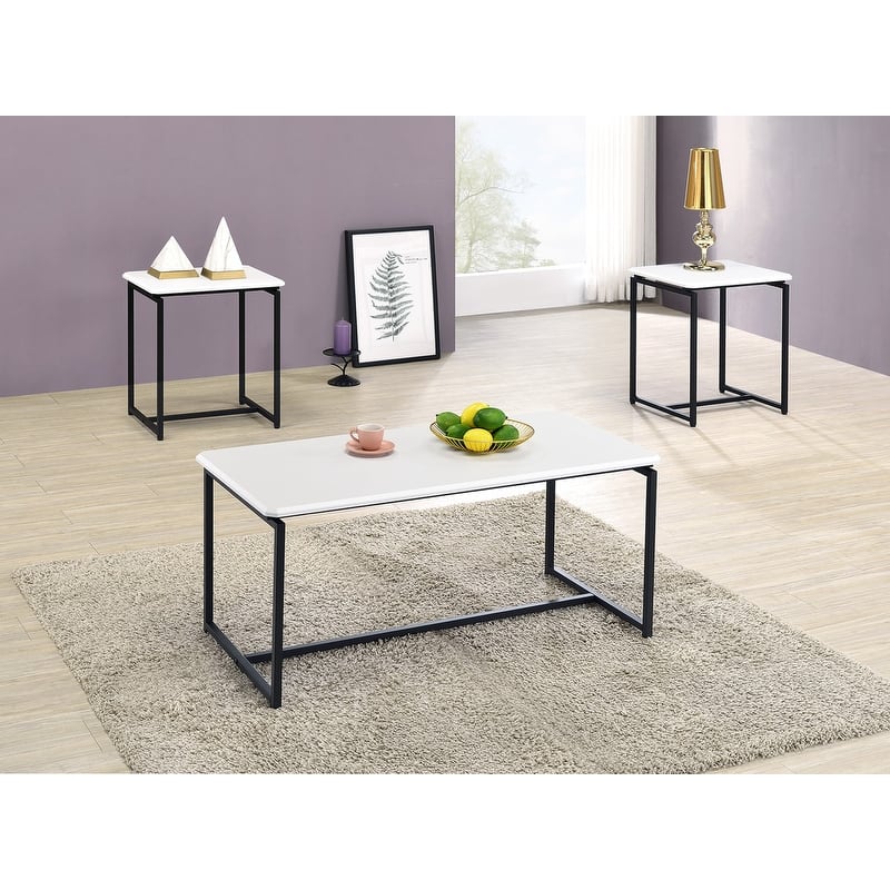 GT 3 Piece Carbon Fiber Wrap Coffee Table and End Table Set