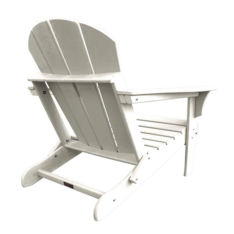 Panama Jack Polyresin Folding White Adirondack Chair - 30"L x 32"W x 36"H