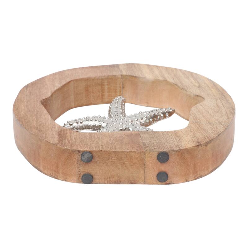 Decorative Figurine on Round Wooden Stand Sculpture