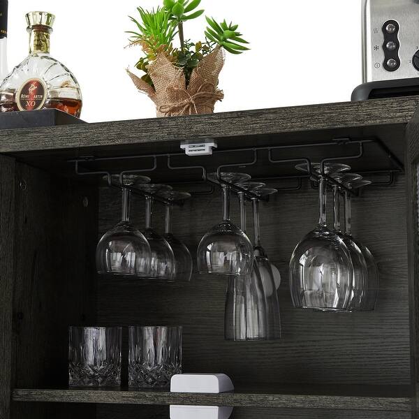 Rustic State Vigo 4 Sectional Adjustable Wood Under Cabinet Wine Glass Rustic State Vigo 4 Sectional Adjustable Wood Under Cabinet Wine Glass