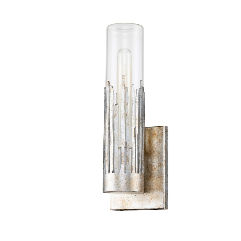 Sawgrass 1 Light Sconce in Silver Leaf - 14"L x 5"D x 4"H