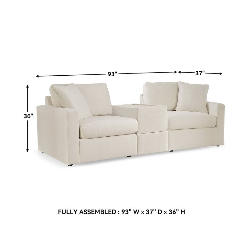 Signature Design by Ashley Modmax 3-Piece Sectional with Storage Console - 93" W x 37" D x 36" H