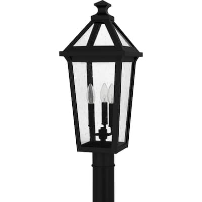 Boulevard 3-Light Matte Black Outdoor Post Lantern