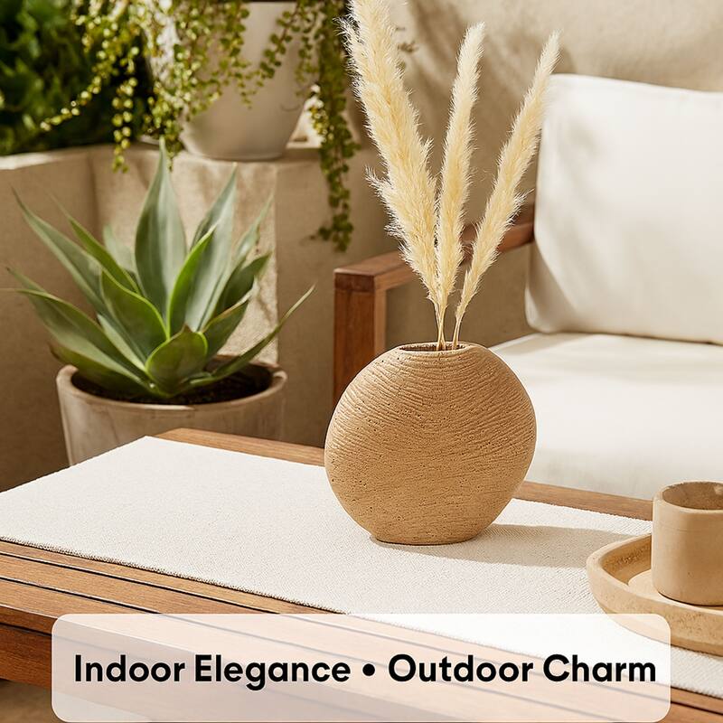 Aria Home Tan Speckled Ceramic Vase Modern Decorative Home Accent