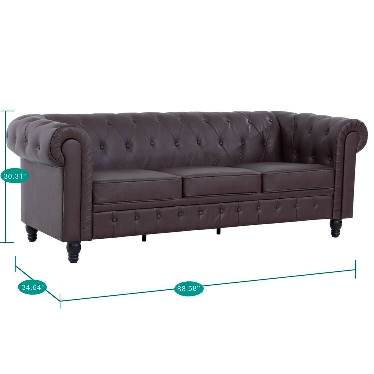Elegance Chesterfield Sofa, Luxurious Comfort for Cozy Living Rooms, Mid-Century Modern couch, Elegance, 3-Seater Sofa