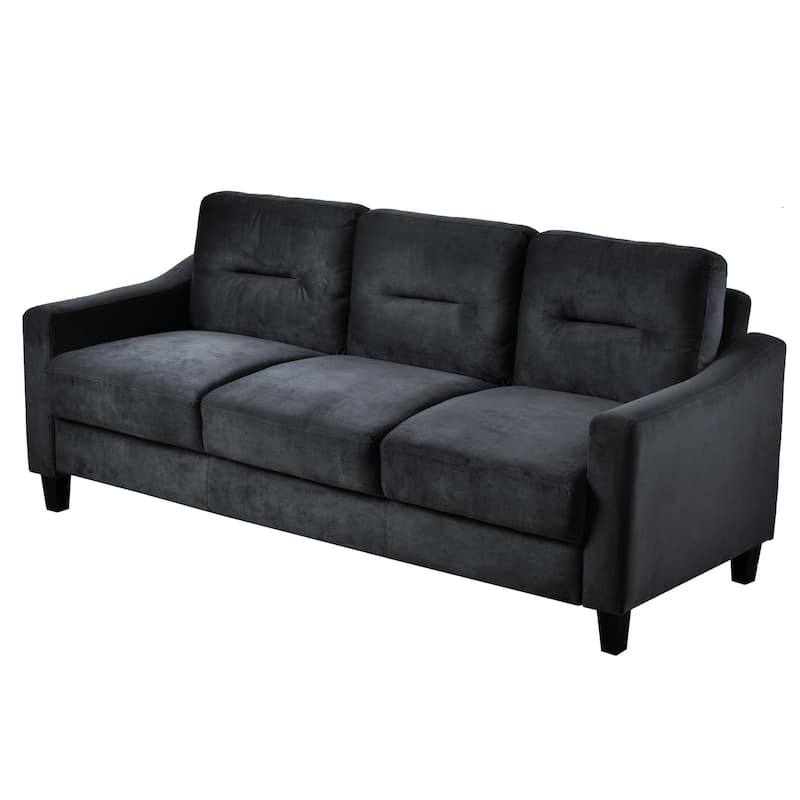 3 Seat Velvet Sectional Sofa, Plush Comfort for Small Spaces