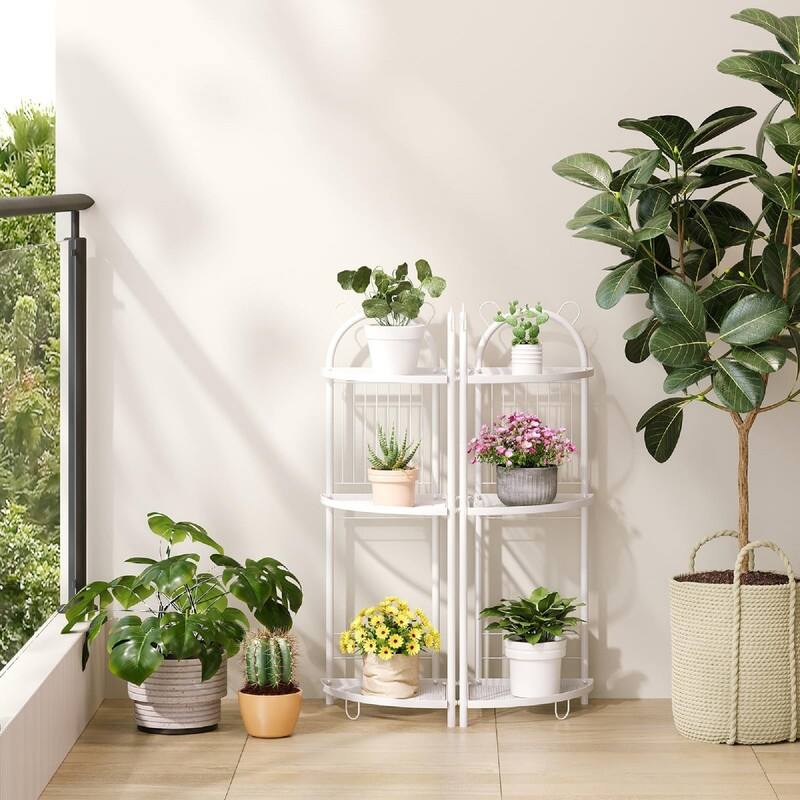 Storage Corner Shelf Unit - 9.84"D x 9.84"W x 32.08"H