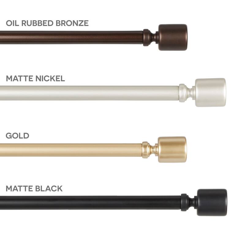ATI Home Rino 1" Adjustable Window Curtain Rod and Finial Set