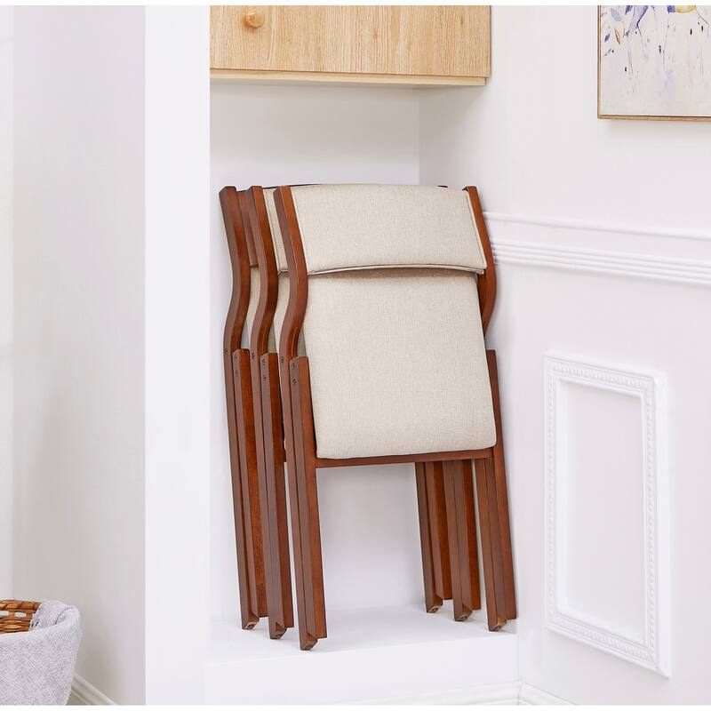 Upholstered folding Dining chair, space saving, easy to carry, Dining Room, 2-Pack