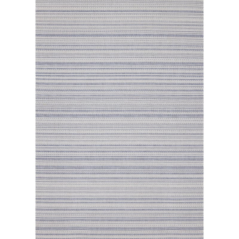 Cabana Collection - Blue/Grey Textured Stripes Outdoor Rug
