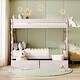 preview thumbnail 11 of 16, Twin over Twin Solid Wooden Frame Bunk Bed with 2 Drawers and Full-length Guardrail, Can Separated into Two Twin-size Beds