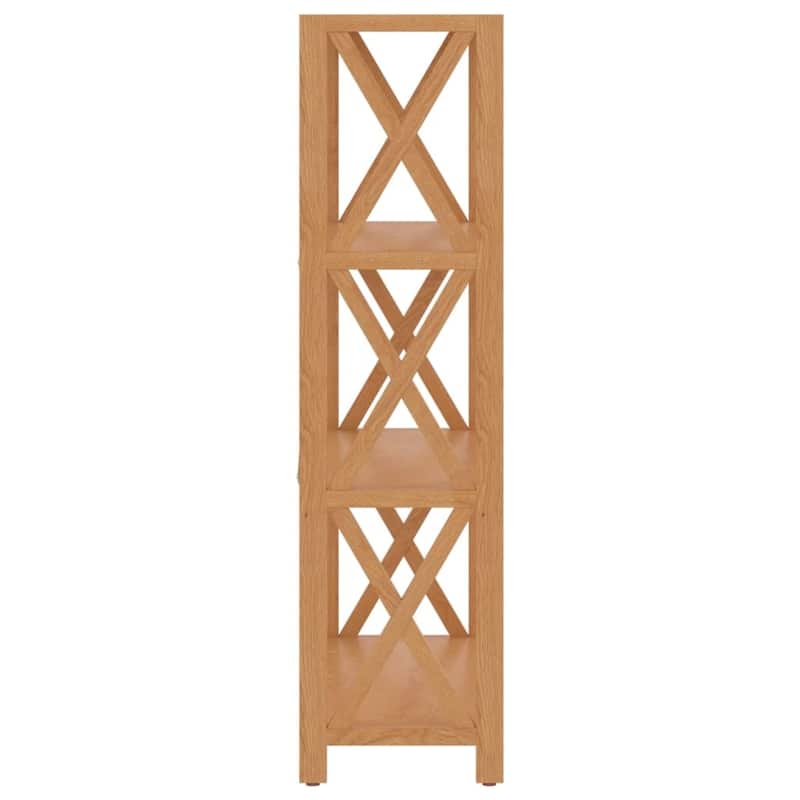 vidaXL 4-Tier Shelf 6.7"x11.8"x44.1" Solid Wood Oak