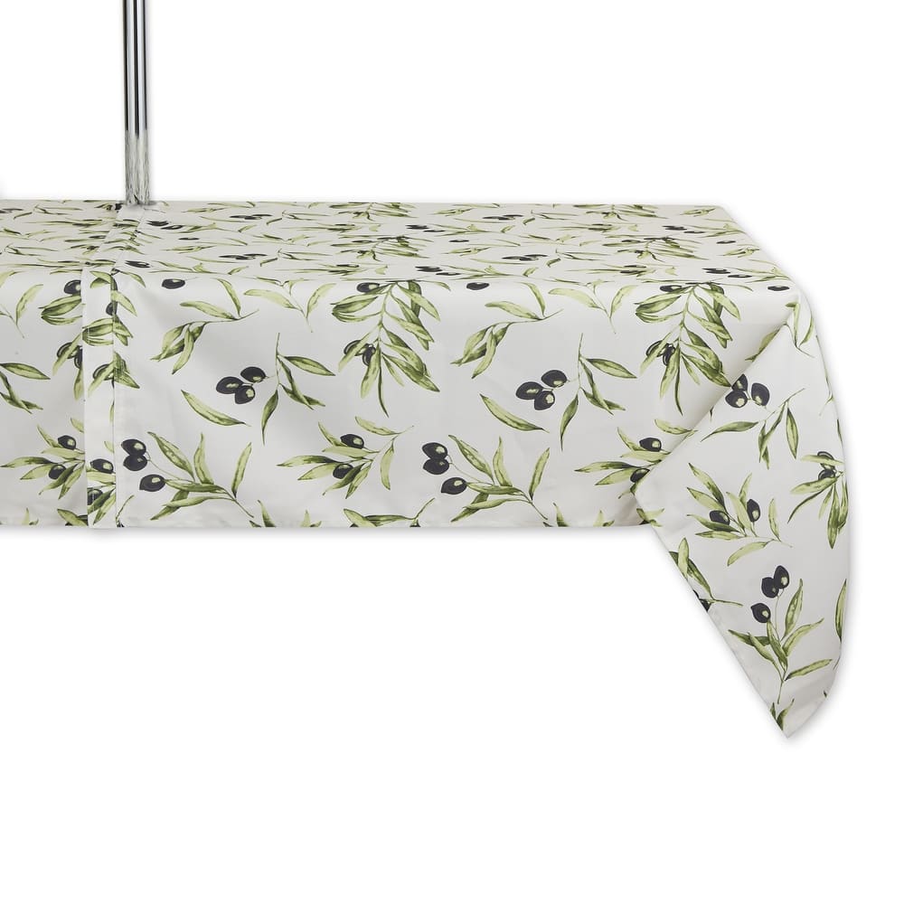 Olives Print Outdoor Tablecloth with Zipper, 60 Round