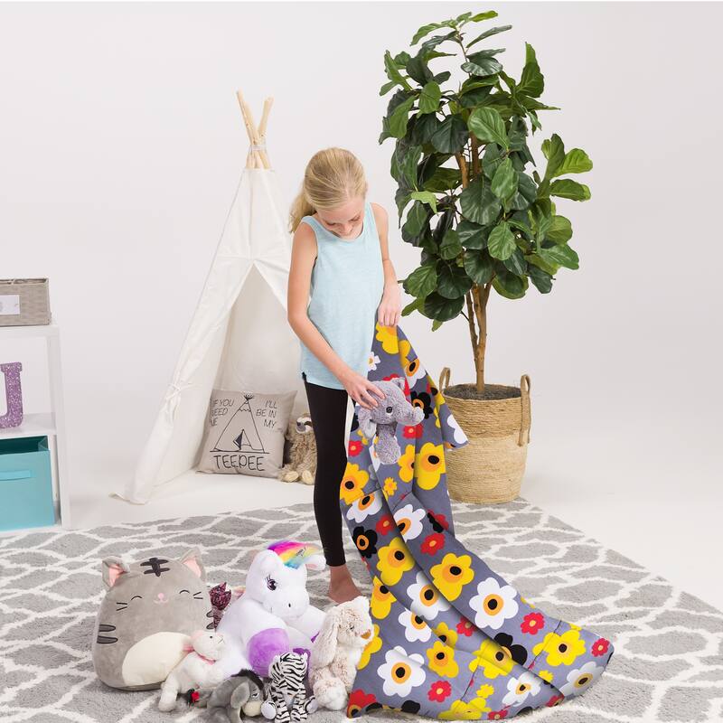 Stuffie Animal Storage Bean Bag Chair Cover, Room Organizer