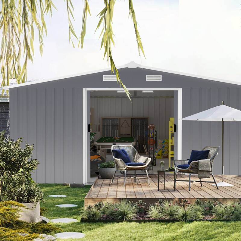 10*12ft 0.25mm Steel Plate, Surface Protective Film, Two Daylight Windows, Two Colors Can Be Freely Selected Storage Sheds